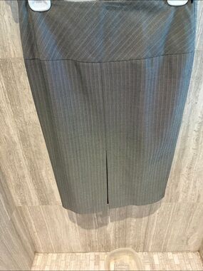 Grey Pinstripe Pencil Skirt